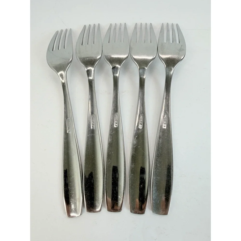 Oneida Satin Bristol Everdale Stainless Dinner Forks Lot Of 5